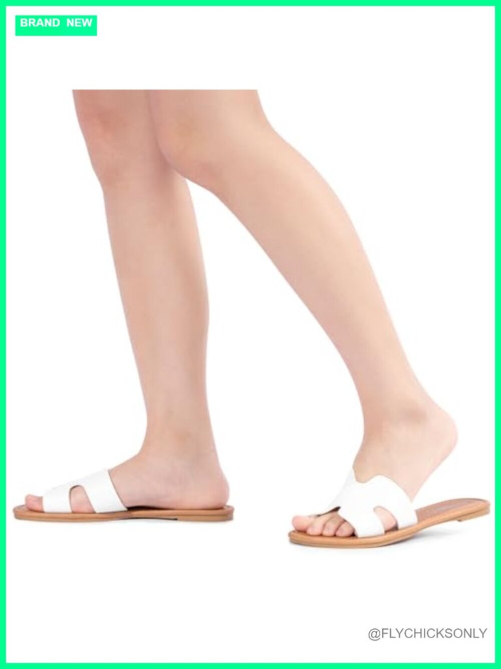 Faux Leather Comfortable Slide Sandals - Soft Insole, Lightweight, Slip On - Picture 3 of 5